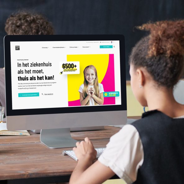 Free Girl Working on Computer Website Mockup